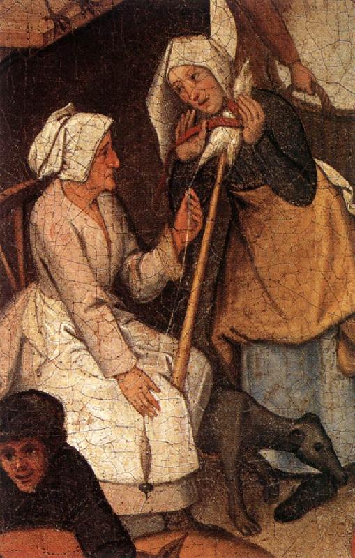 BRUEGHEL, Pieter the Younger Proverbs (detail) fgjh France oil painting art